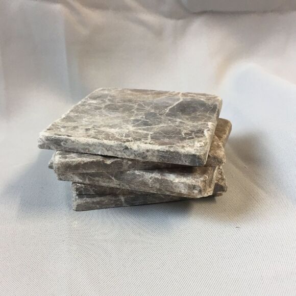 Set of 6 Natural Brown Agate Stone Coasters - Picture 5 of 6